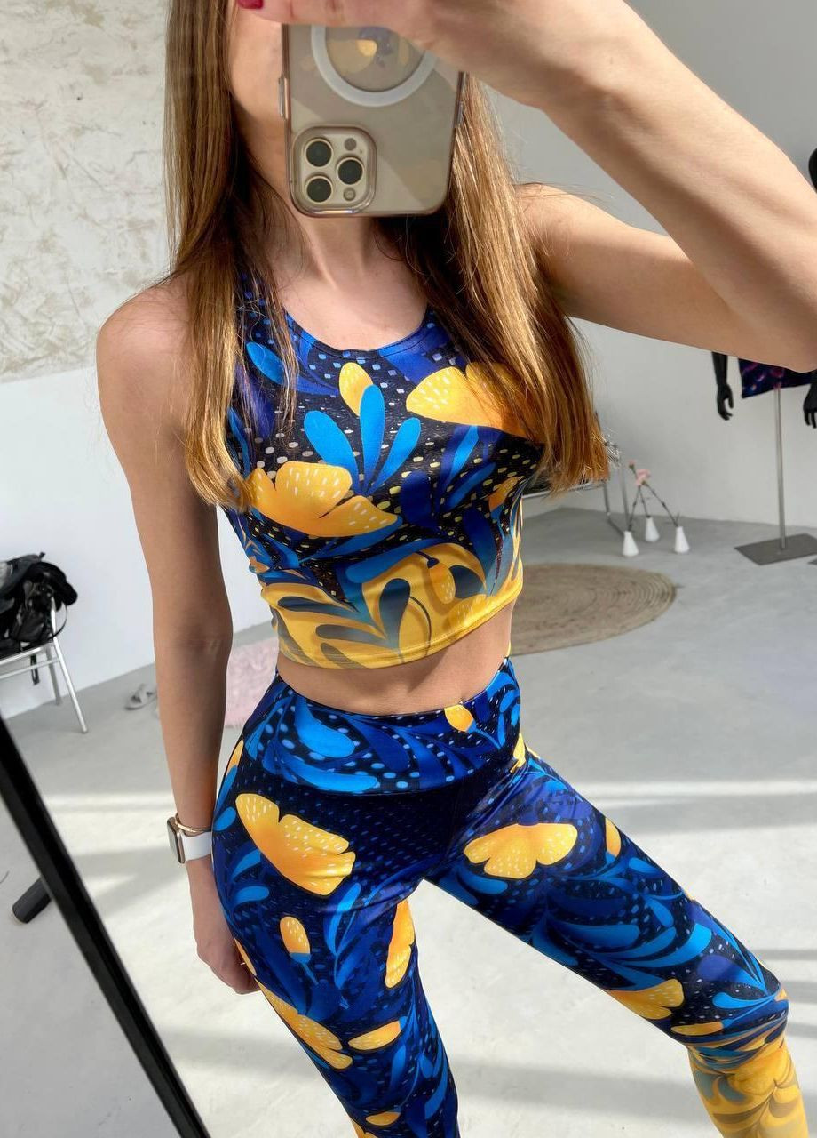 Женский фитнес костюм спортивные лосины и топ для занятий спортом ААА (265536623)