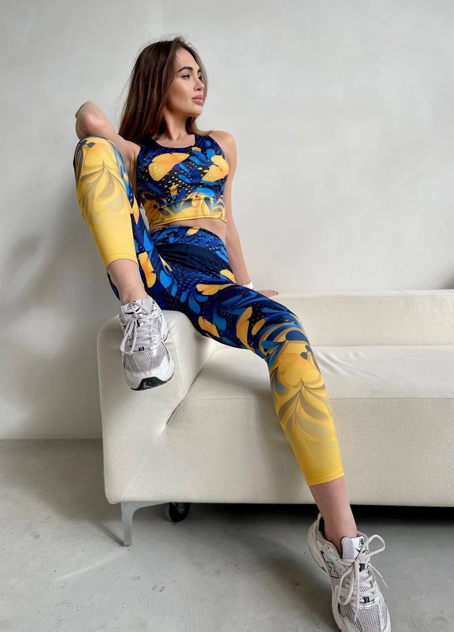 Женский фитнес костюм спортивные лосины и топ для занятий спортом ААА (265536623)