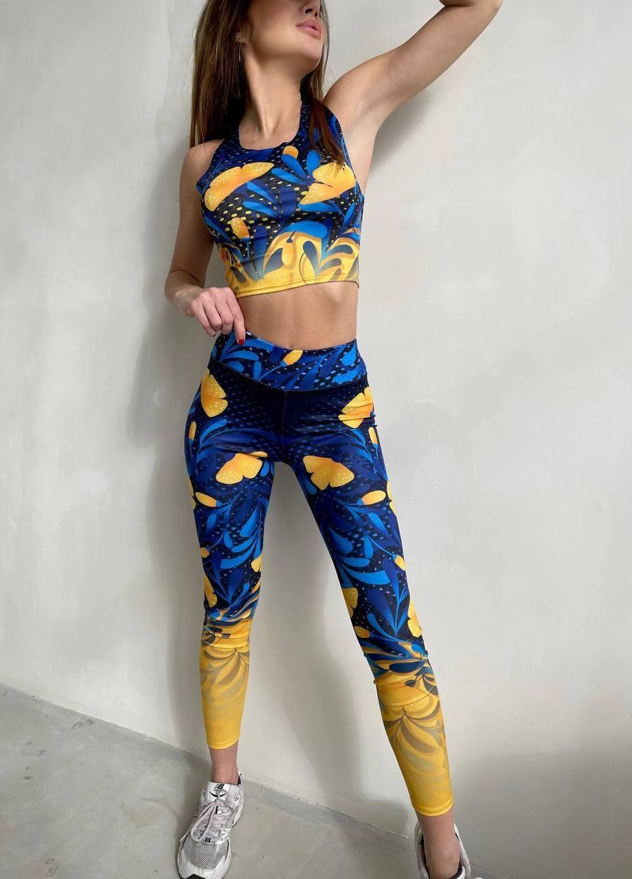 Женский фитнес костюм спортивные лосины и топ для занятий спортом ААА (265536623)