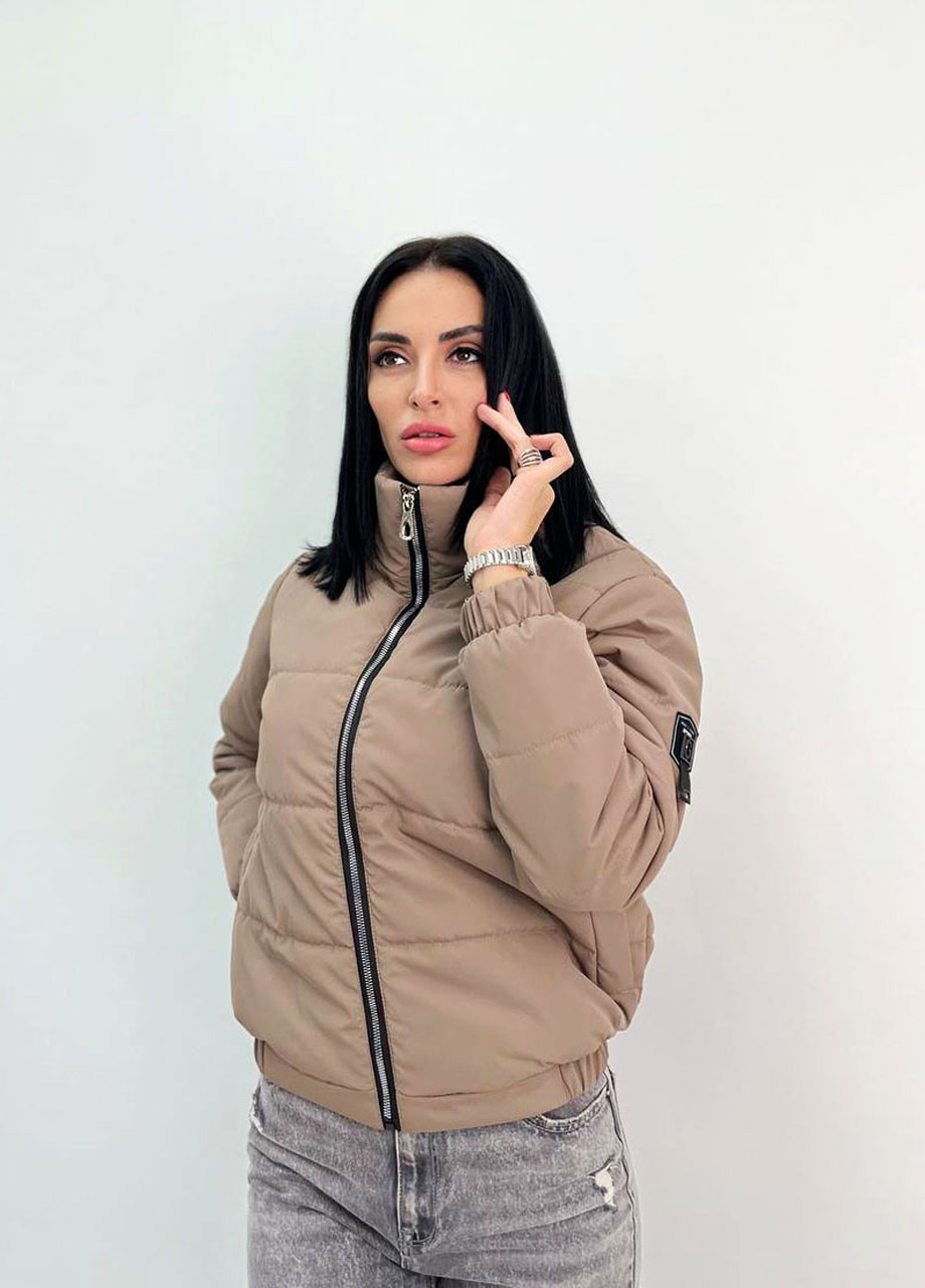 Кофейная демисезонная демисезонная куртка с нашивкой Fashion Girl Ivi