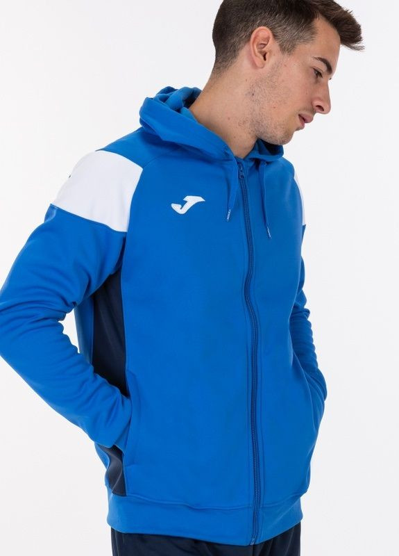 Олімпійка CREW III з капюшоном синя, білі вставки Joma (265416760)
