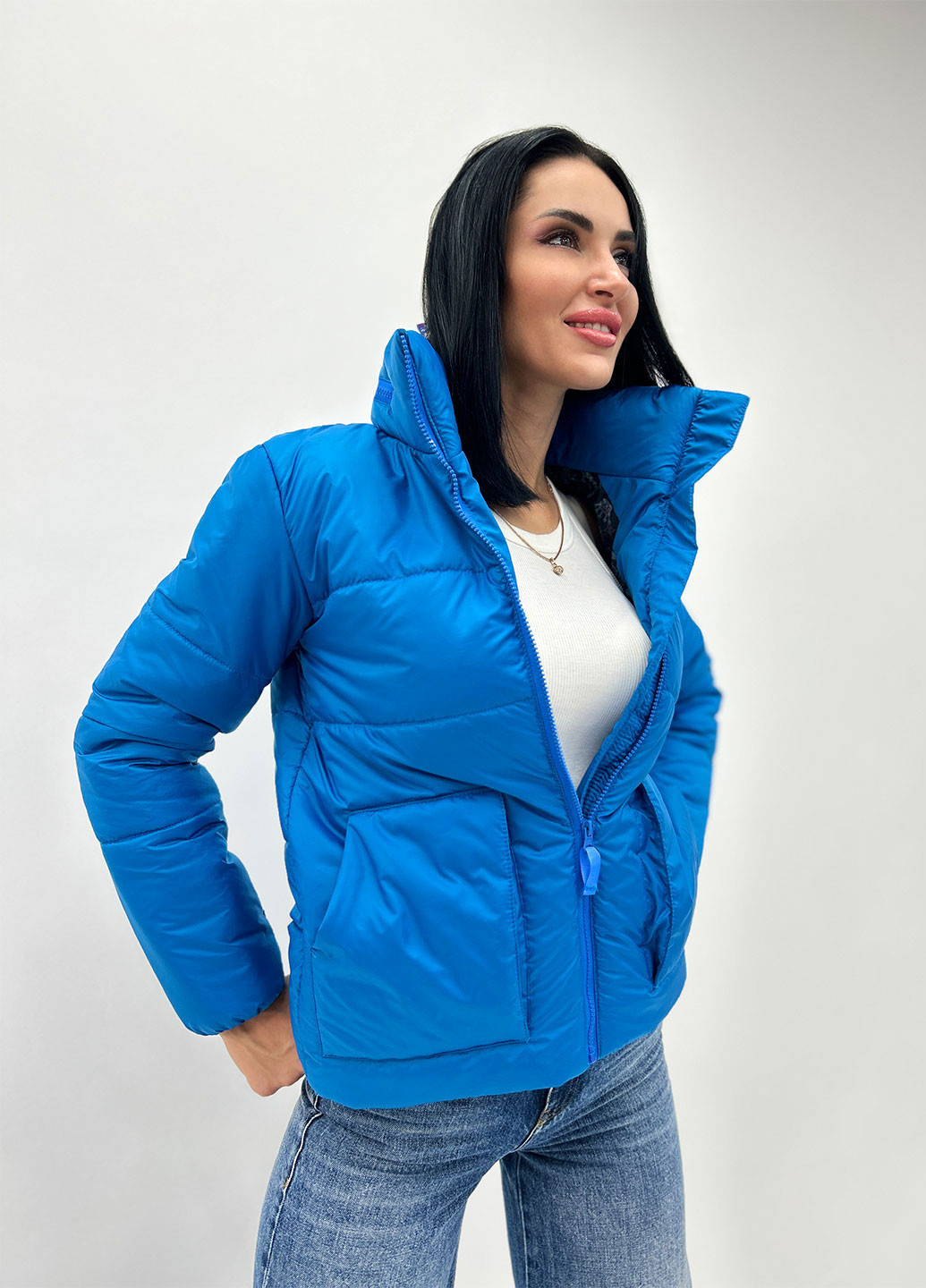 Блакитна демісезонна демісезонна куртка з синтепоном Fashion Girl Lake