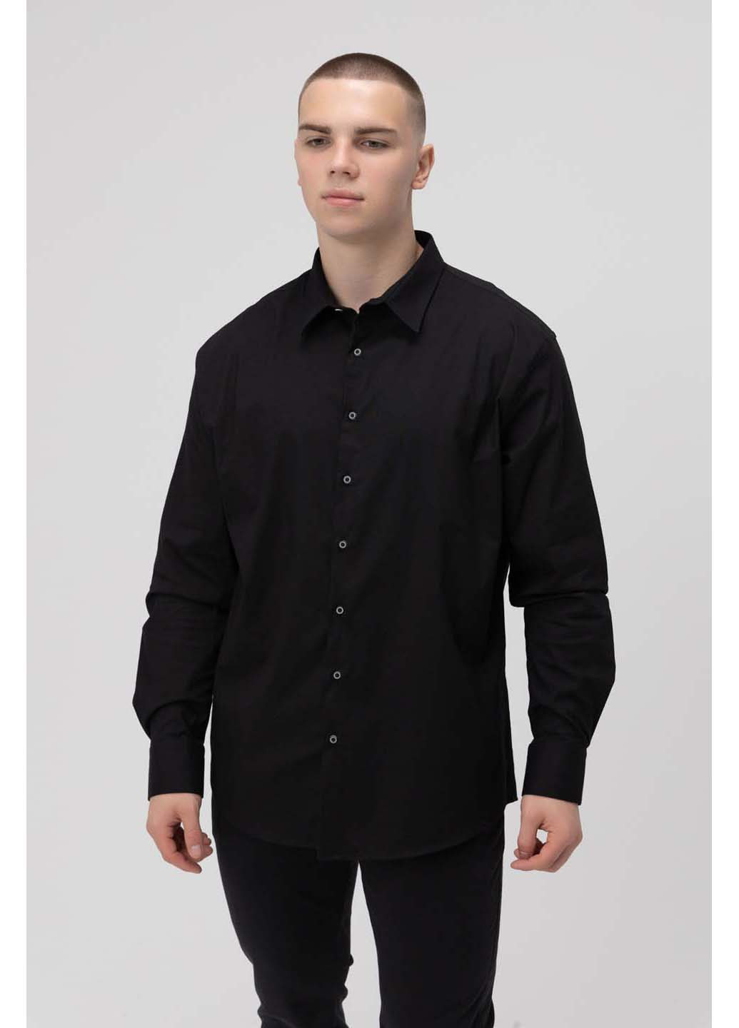 Черная кэжуал рубашка Redpolo