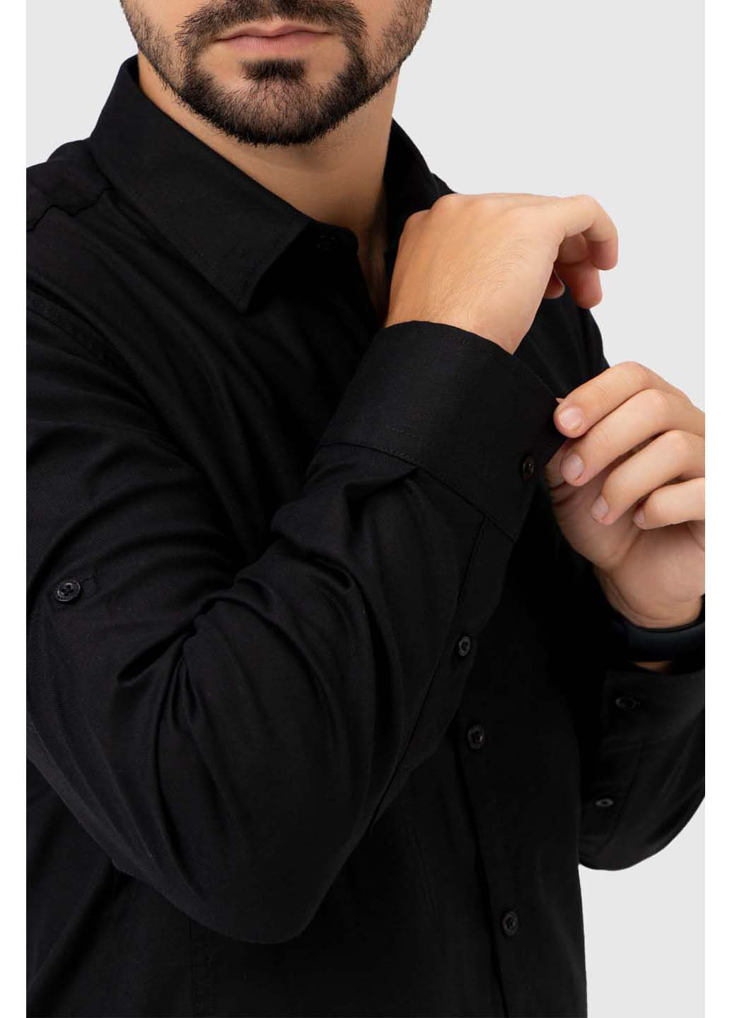 Черная кэжуал рубашка Jean Piere