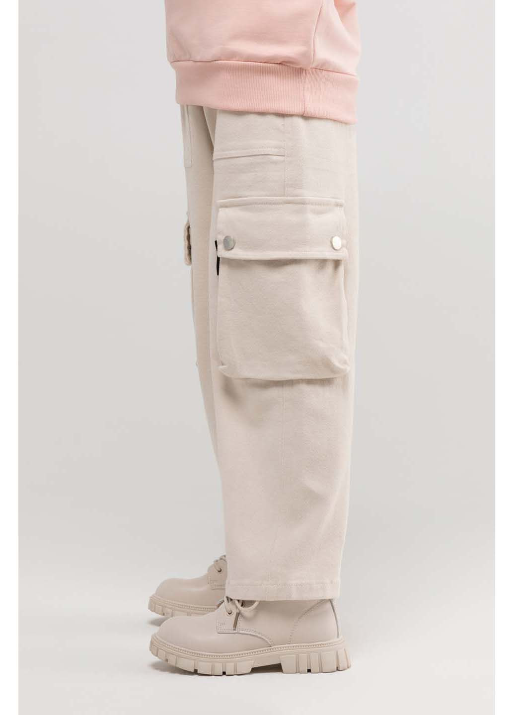 Бежевые кэжуал демисезонные брюки Yekipeer