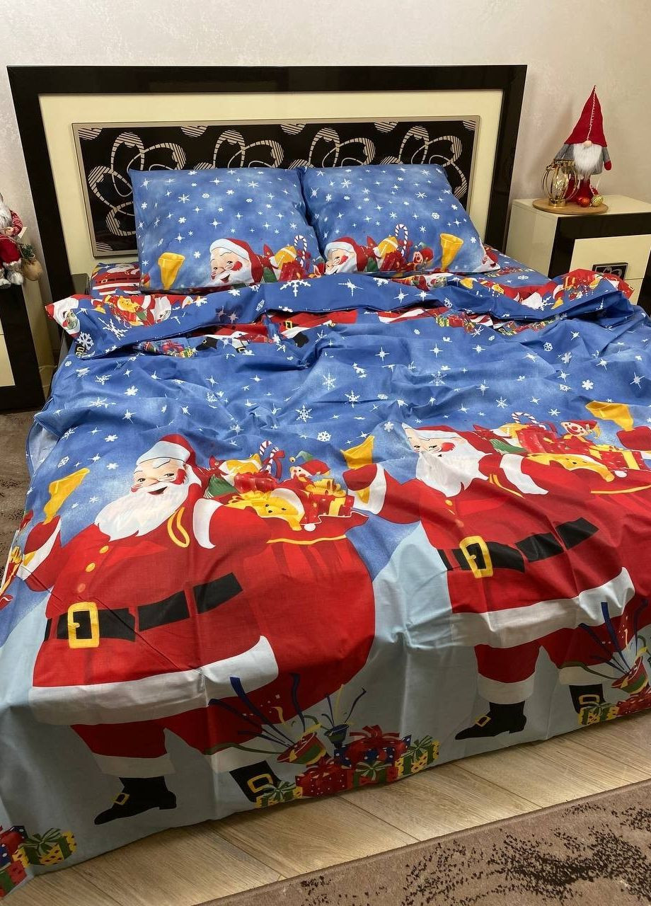 Комплект постельного белья Новогоднее семейный 215 х 150 см 2 шт No Brand (265542709)