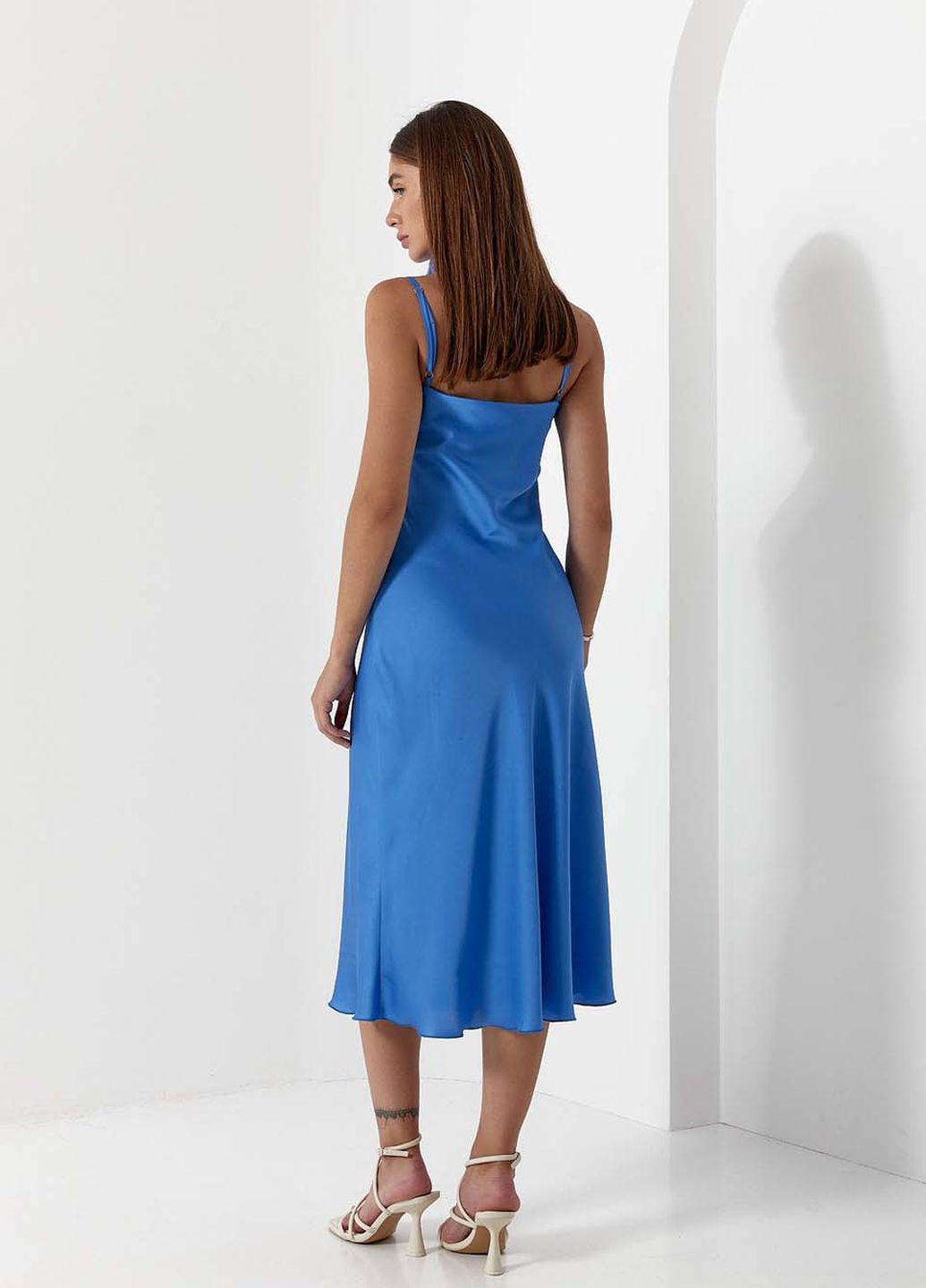 Голубое повседневный платье SL-Fashion