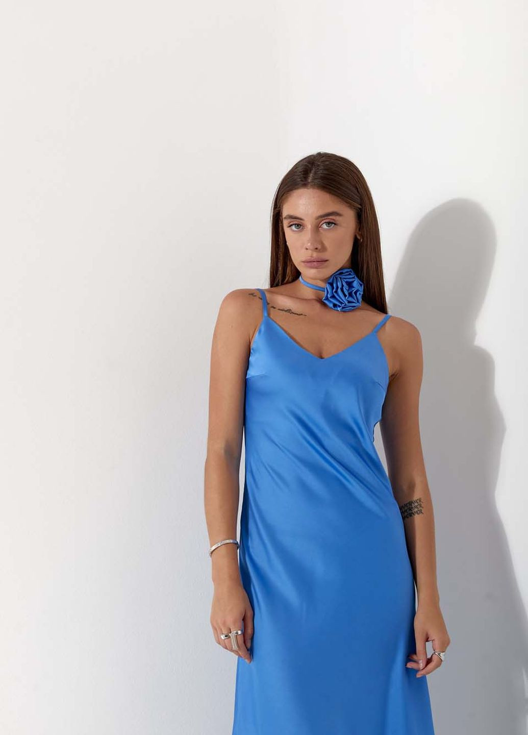 Блакитна повсякденний сукня SL-Fashion