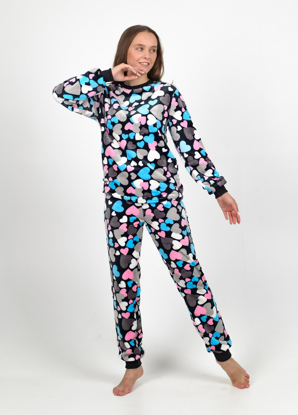 Темно-сіра всесезон піжама жіноча тепла NEL