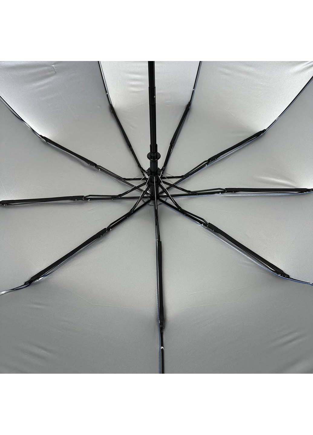 Складной зонт полуавтомат с абстрактным принтом Серебряный Дождь (265992132)