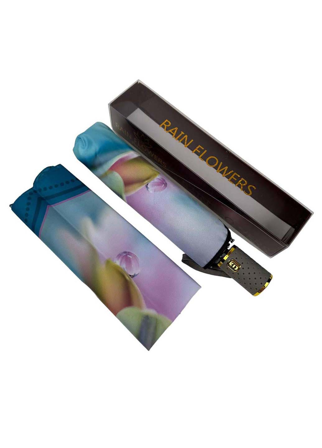 Комбинированный женский зонт-автомат в подарочной упаковке с платком Rain (265992233)