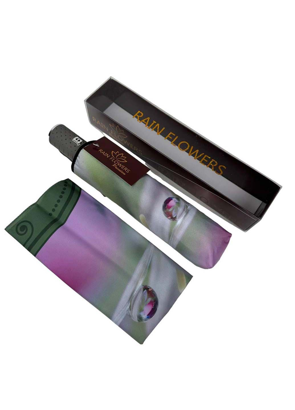 Комбінована жіноча парасолька-автомат у подарунковій упаковці з хустинкою Rain (265992226)
