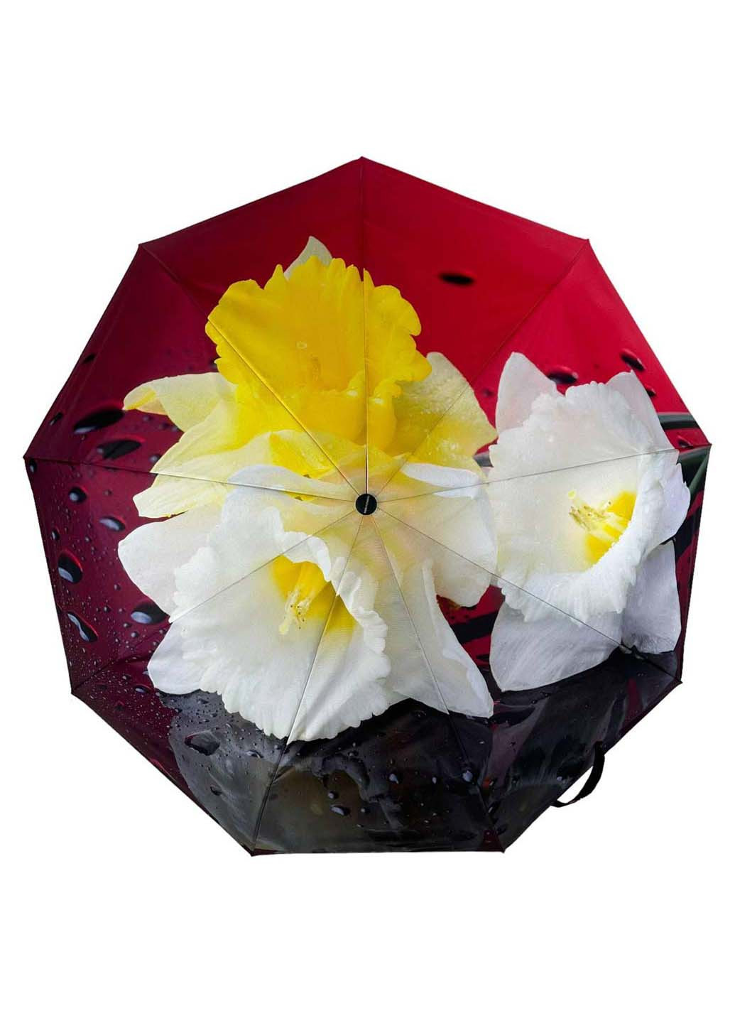 Червона жіноча парасолька-автомат у подарунковій упаковці з хустинкою Rain (265992231)