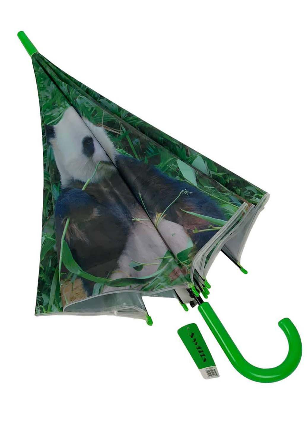 Женский зонт-трость полуавтомат с зеленой ручкой Swift (265992152)