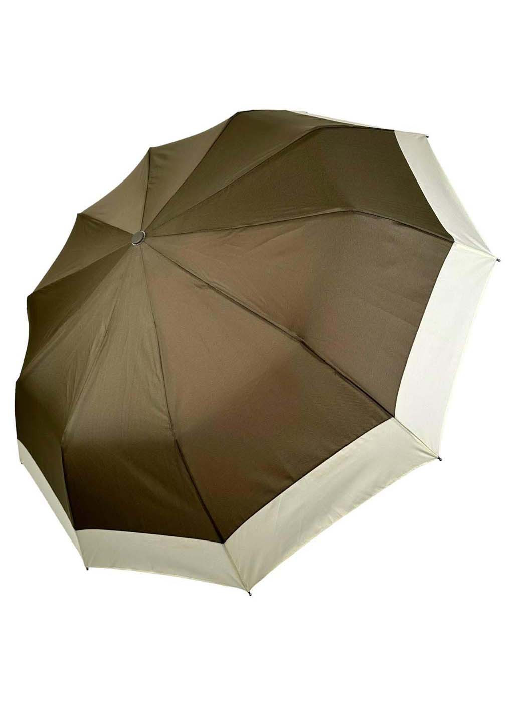 Хакі складна парасоля напівавтомат зі смужкою по краю Bellissima (265992071)