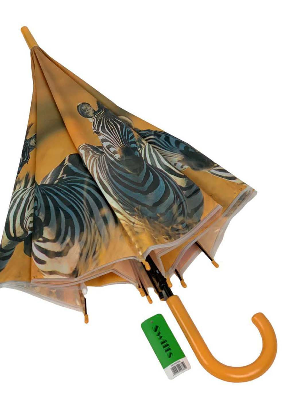 Жіноча парасолька-тростина напівавтомат з жовтою ручкою Swift (265992153)