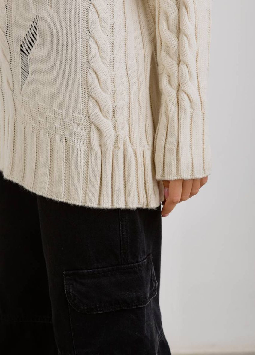 Молочный демисезонный свитер romashka Ромашка Вермонт
