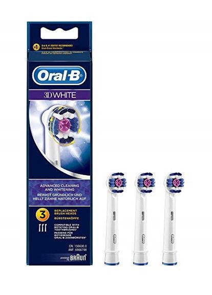 Насадки для зубной щетки Braun 3D White 3 шт. (EB18) Oral-B (266039182)