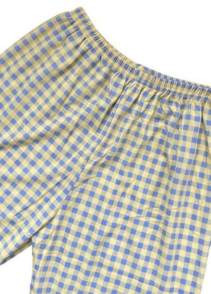 Комбинированная всесезон пижама женская в клетку бандеровка bonntee xl 46 желто-голубой No Brand