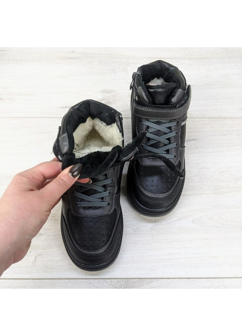 Серые повседневные зимние ботинки зимние детские для мальчика Jong Golf