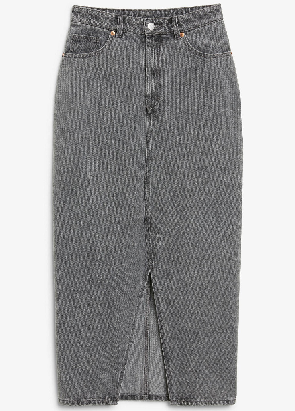 Серая джинсовая однотонная юбка H&M