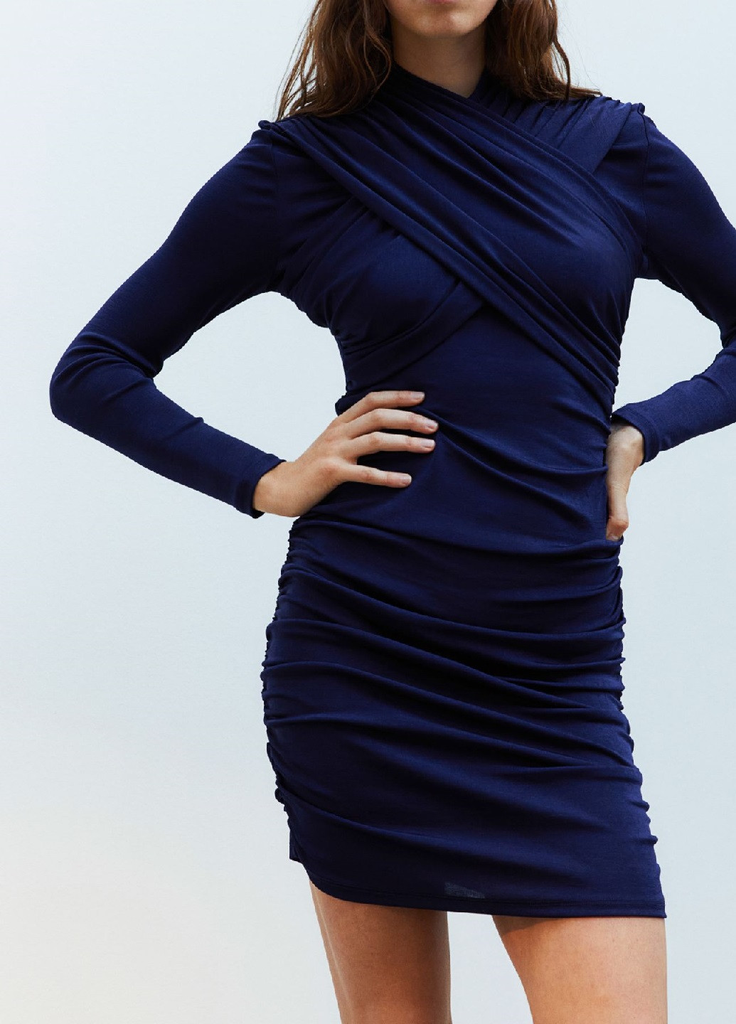 Темно-синя святковий сукня H&M однотонна