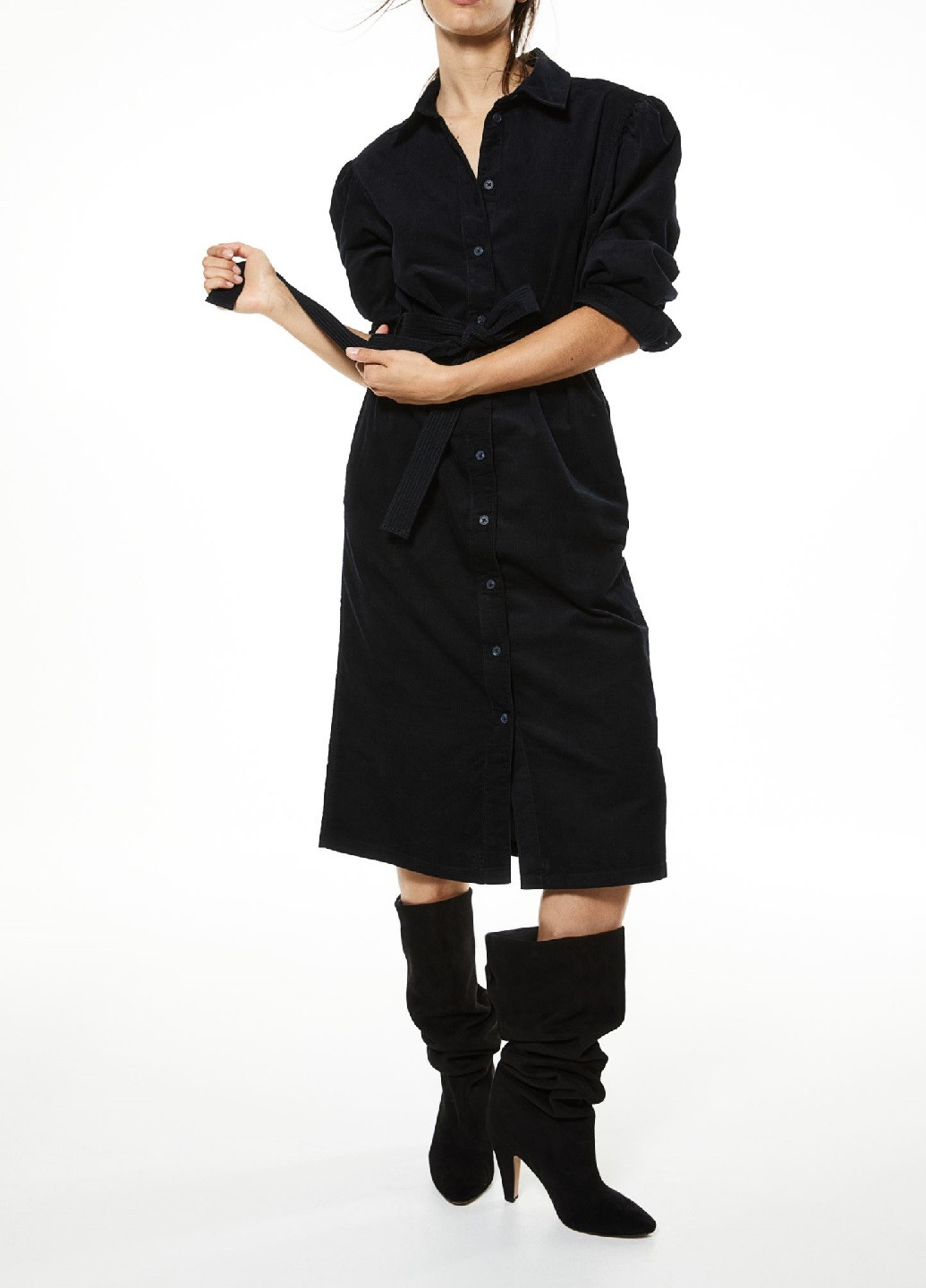 Черное кэжуал платье H&M однотонное