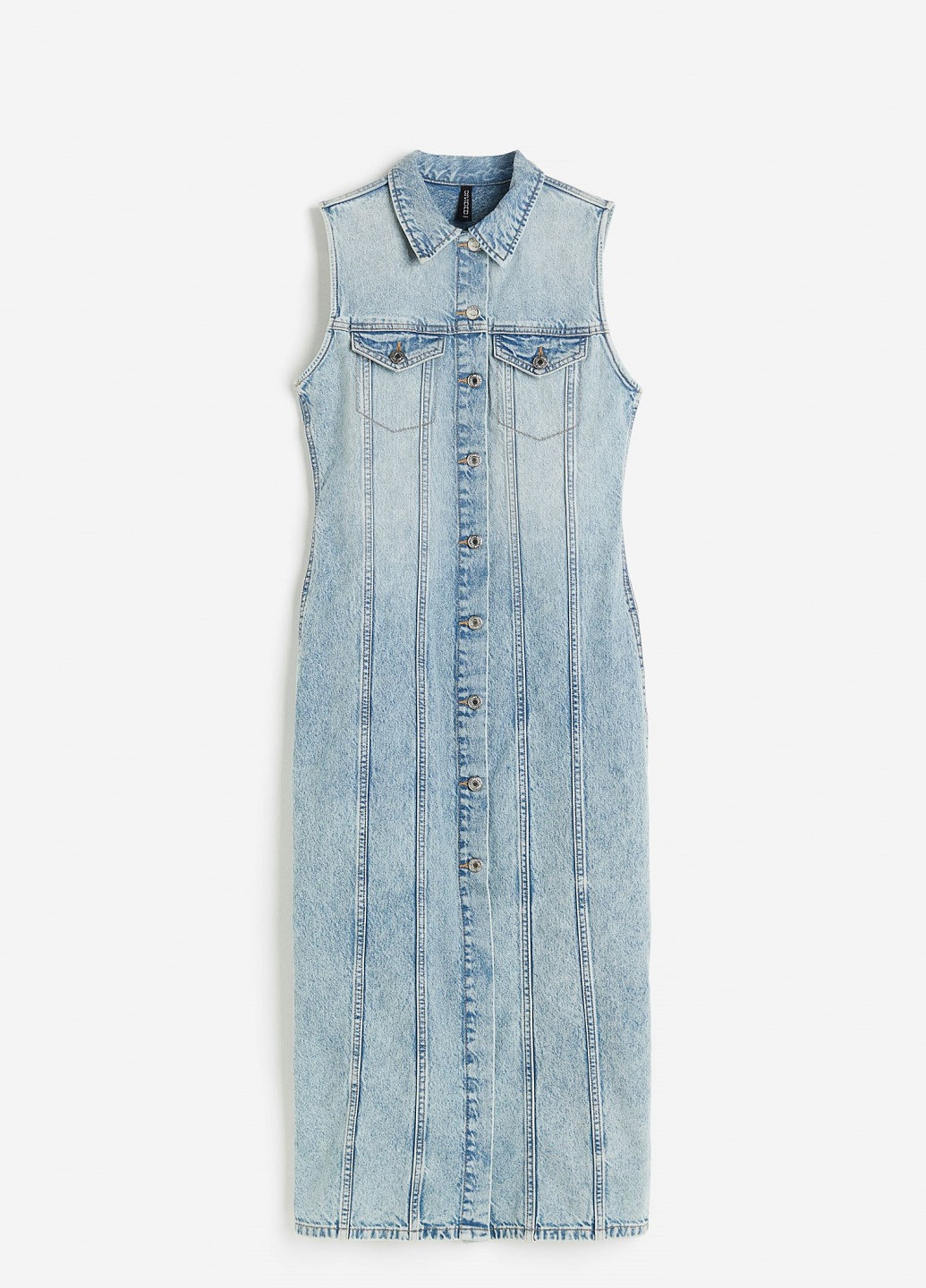 Блакитна джинсова сукня H&M однотонна