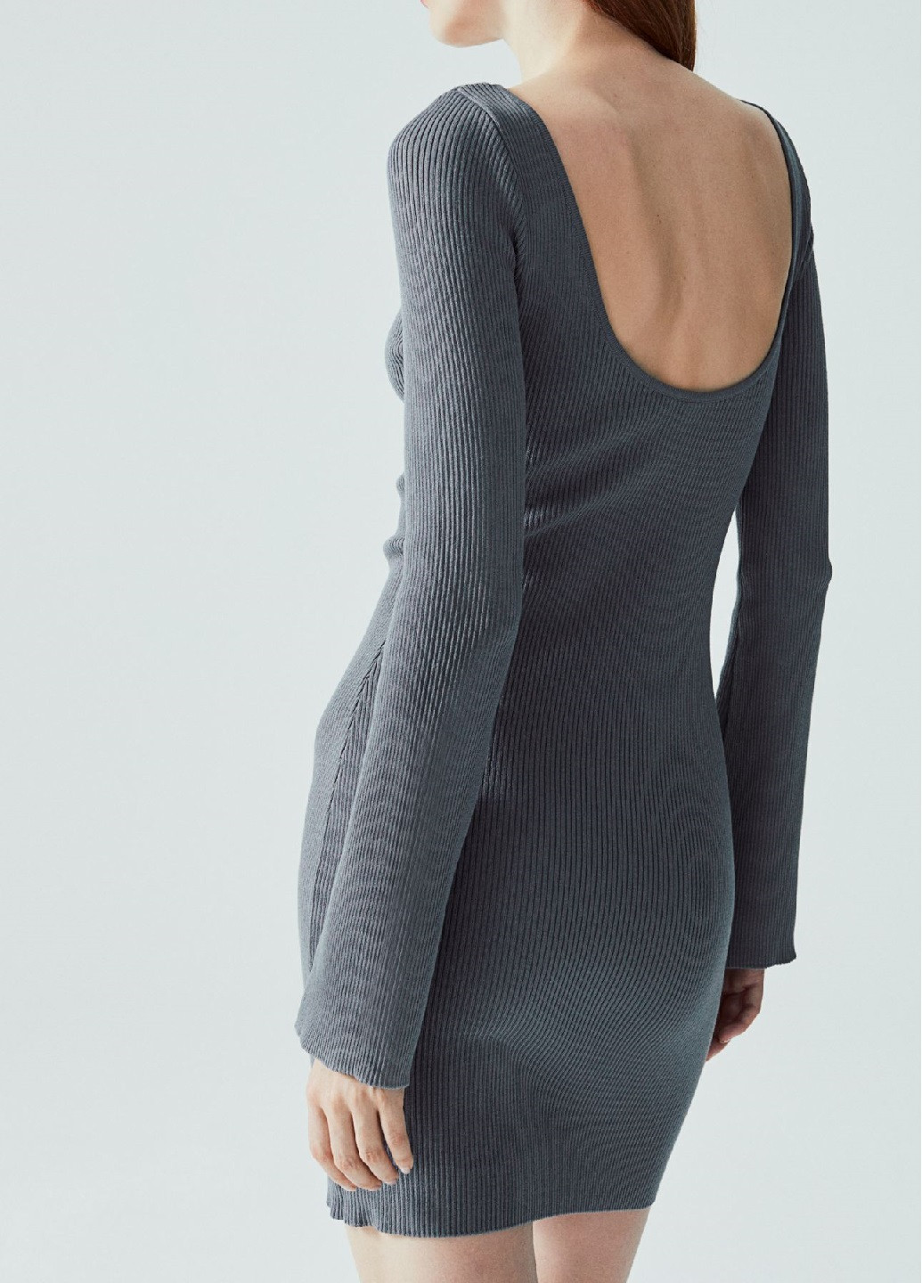 Сіра ділова сукня H&M однотонна