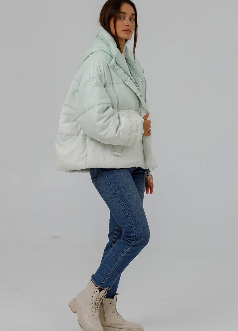 Белая зимняя пуховая куртка оверсайз айвори Black