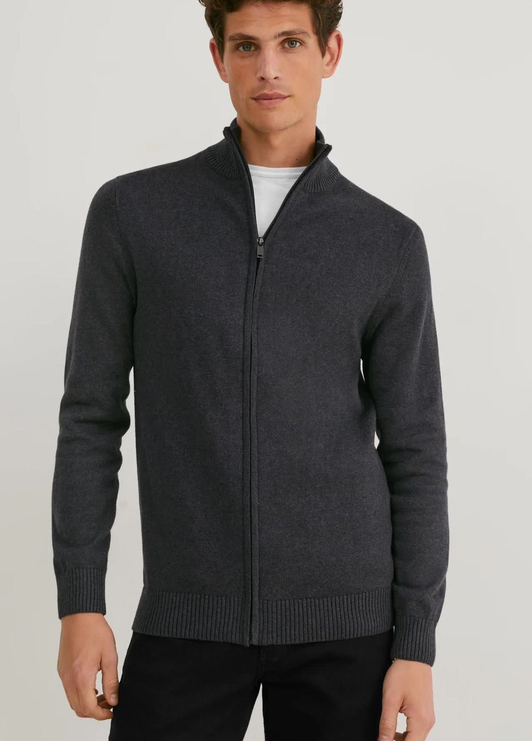 Сірий демісезонний зіп-светр C&A