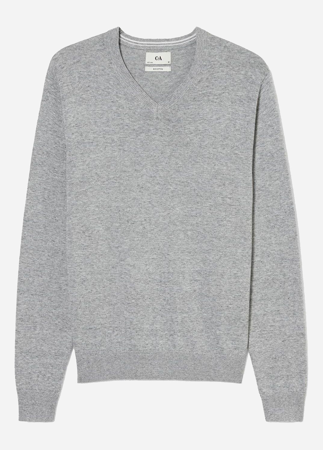 Серый демисезонный пуловер из хлопка C&A
