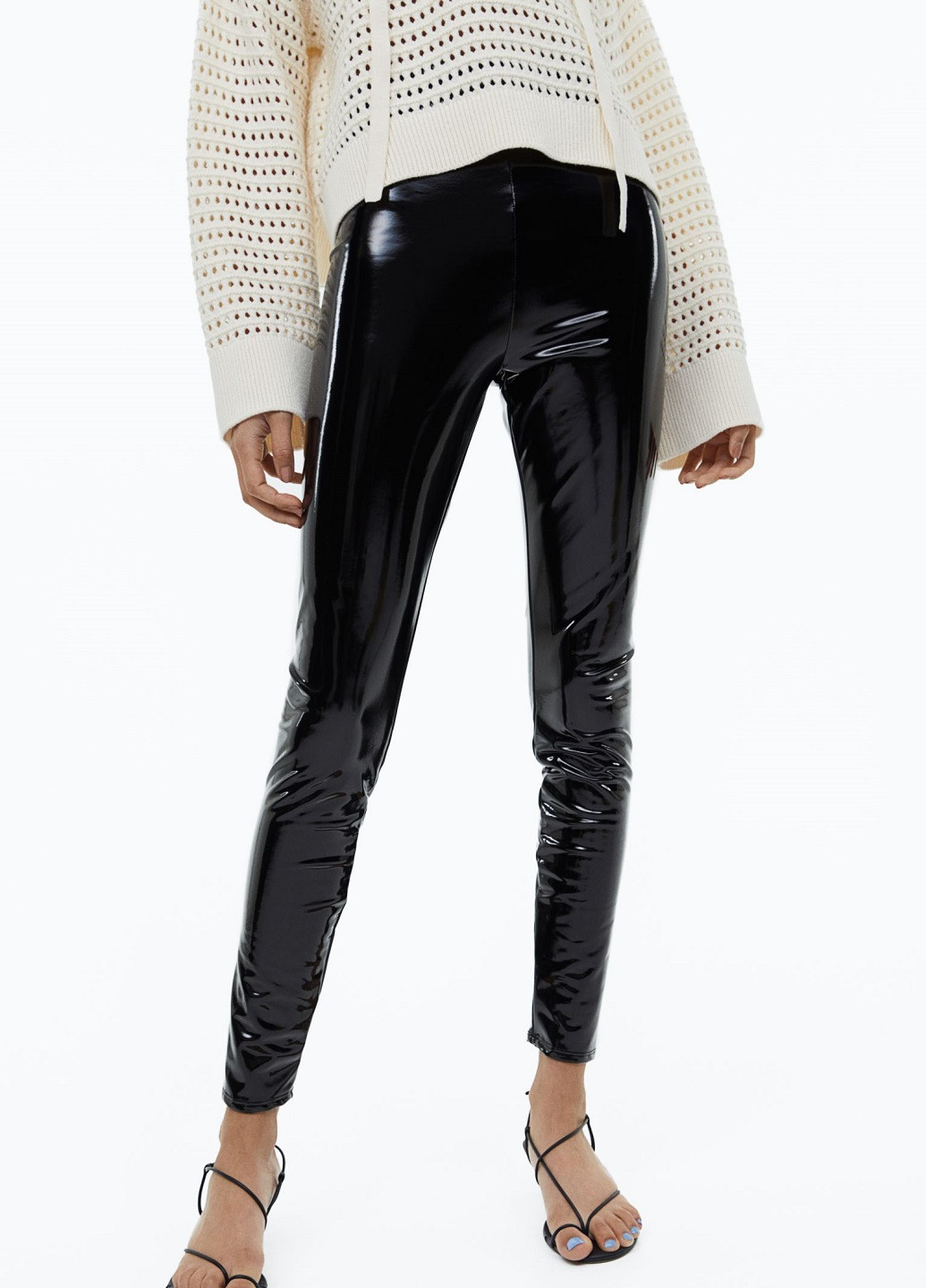 Черные демисезонные леггинсы H&M