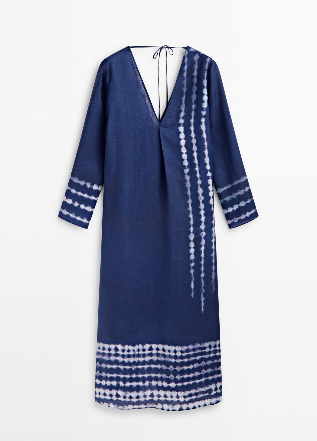 Синее праздничный платье Massimo Dutti с абстрактным узором