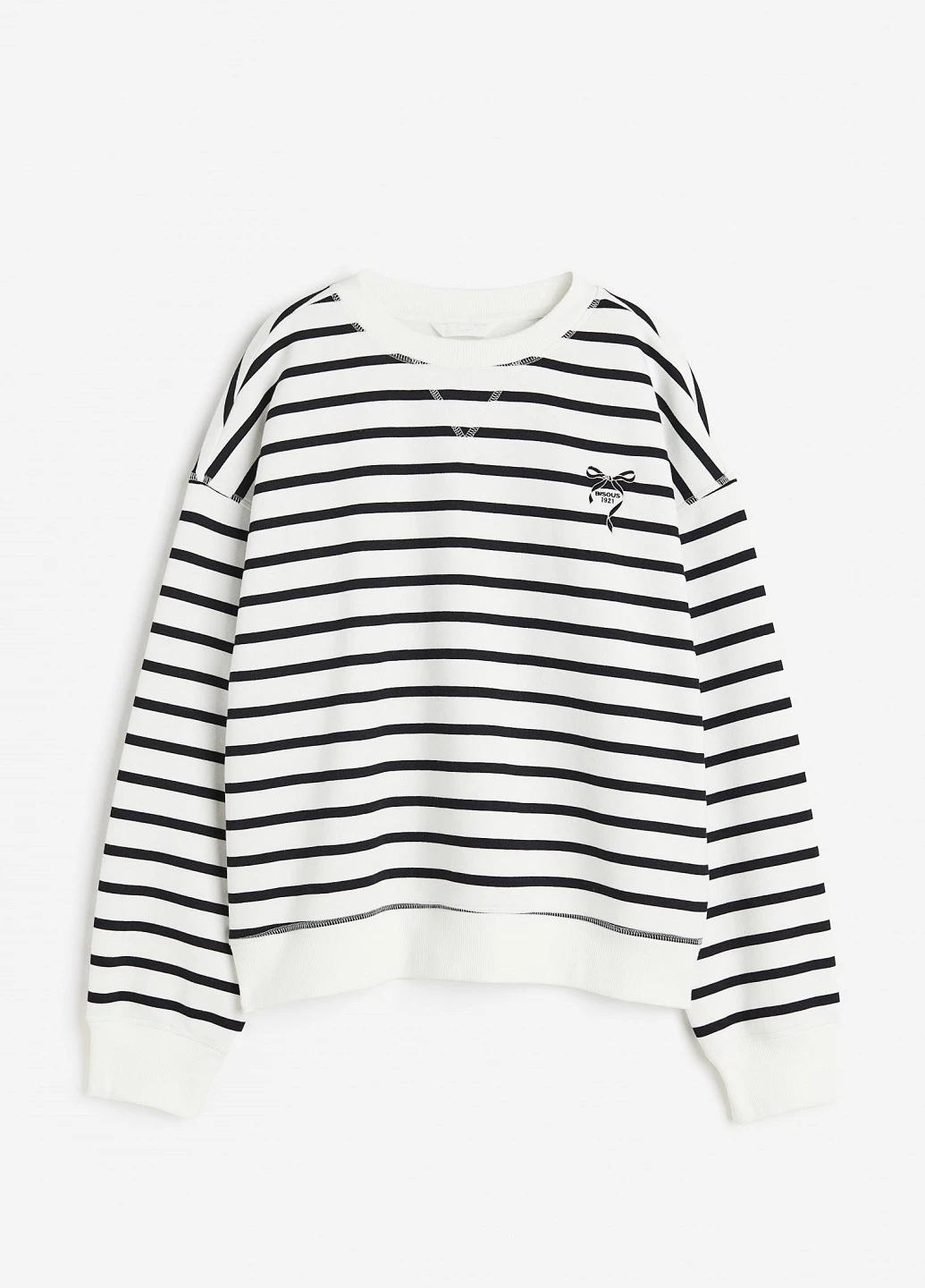 Белый свитшот H&M полоска (266045221)