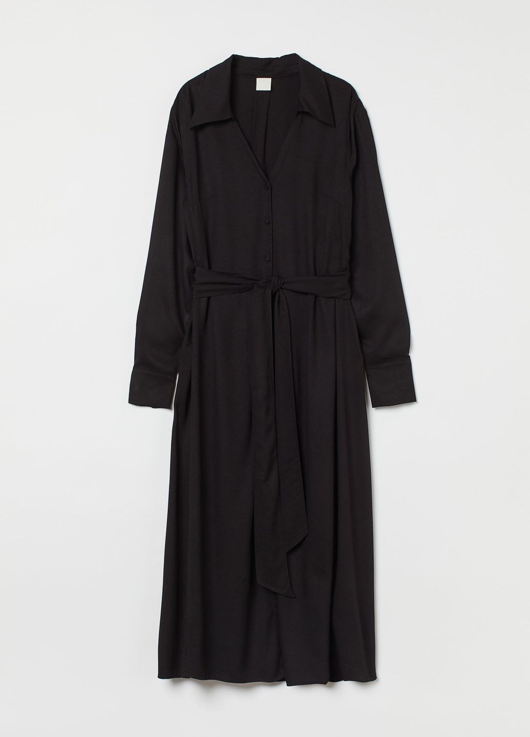 Черное повседневный платье рубашка H&M однотонное
