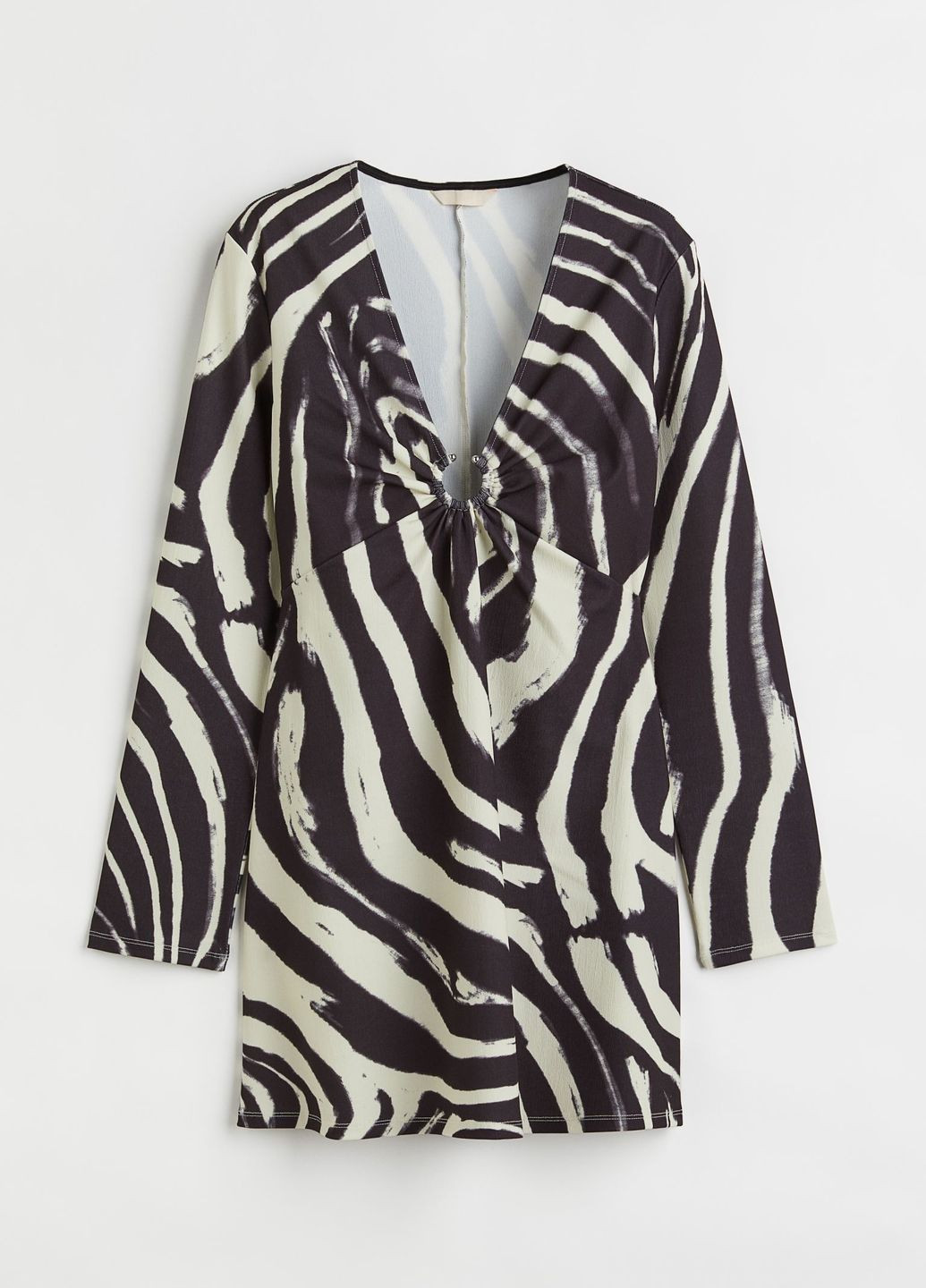 Комбинированное повседневный платье H&M с абстрактным узором