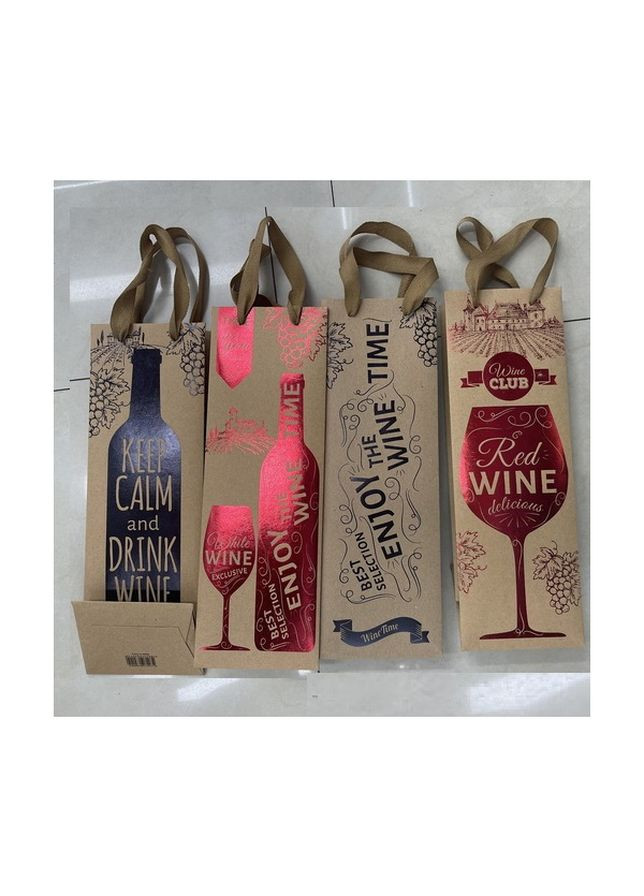Пакет подарунковий паперовий під пляшку 12*36*9см Home (266235991)