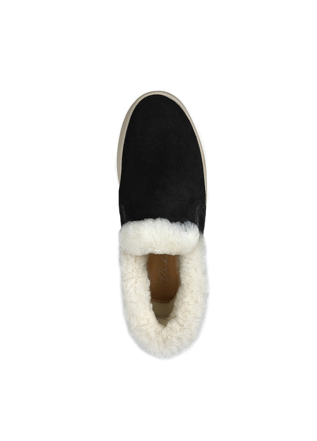 Зимние замшевые лоферы на платформе зимние черные,, 36 Berkonty с мехом из натуральной замши