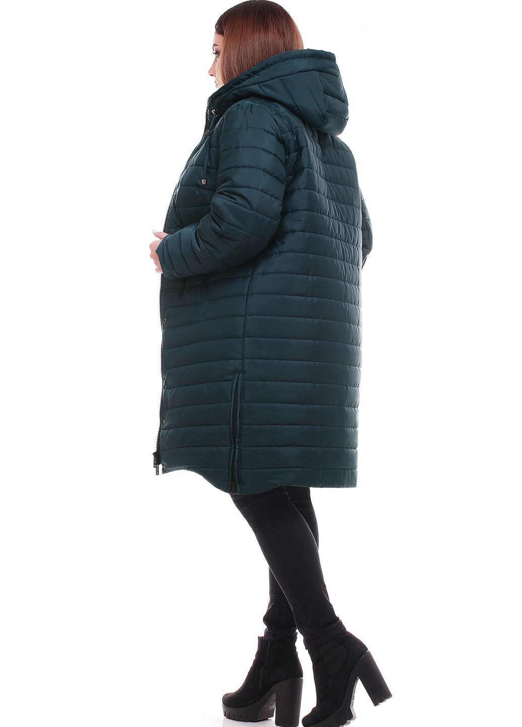 Изумрудная зимняя удлиненная куртка Welltre