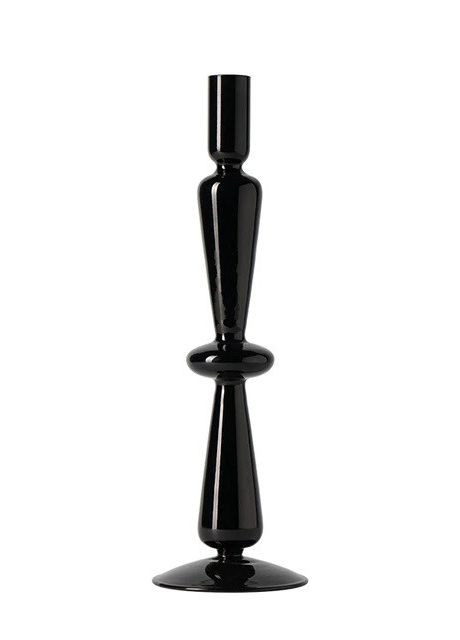 Подсвечник праздничный REMY-DEСOR стеклянный Ваакс черного цвета для тонкой свечи высота 30 см декор для дома REMY-DECOR (266345168)