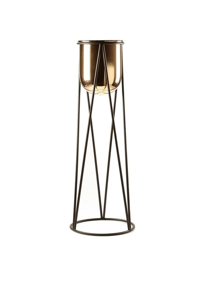 Підсвічник святковий REMY-DEСOR металевий Олімп золотого кольору для широкої свічки висота 51 см декор дому REMY-DECOR (266345179)