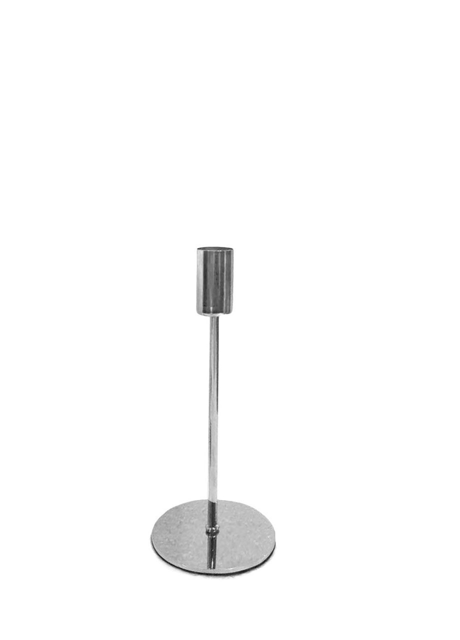 Подсвечник праздничный REMY-DEСOR металлический Стокгольм серебряного цвета для тонкой свечи высота 19см декор REMY-DECOR (266345110)