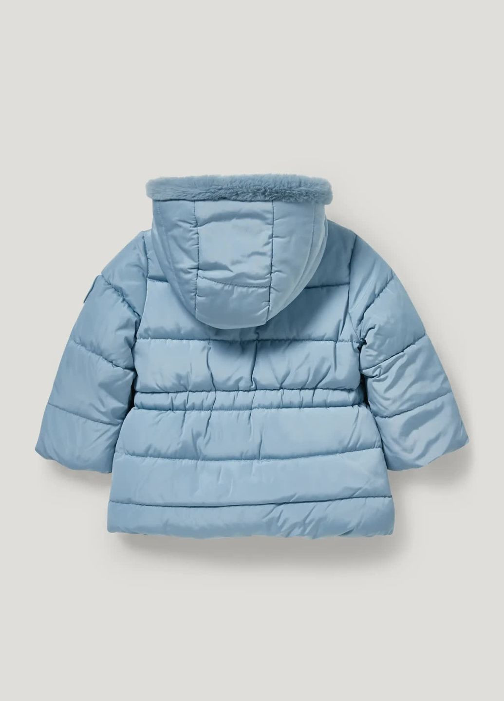 Голубая зимняя стеганая утепленная куртка C&A