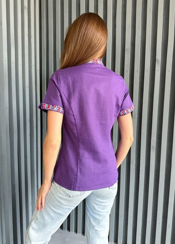 Фиолетовая повседневный рубашка однотонная Magnet