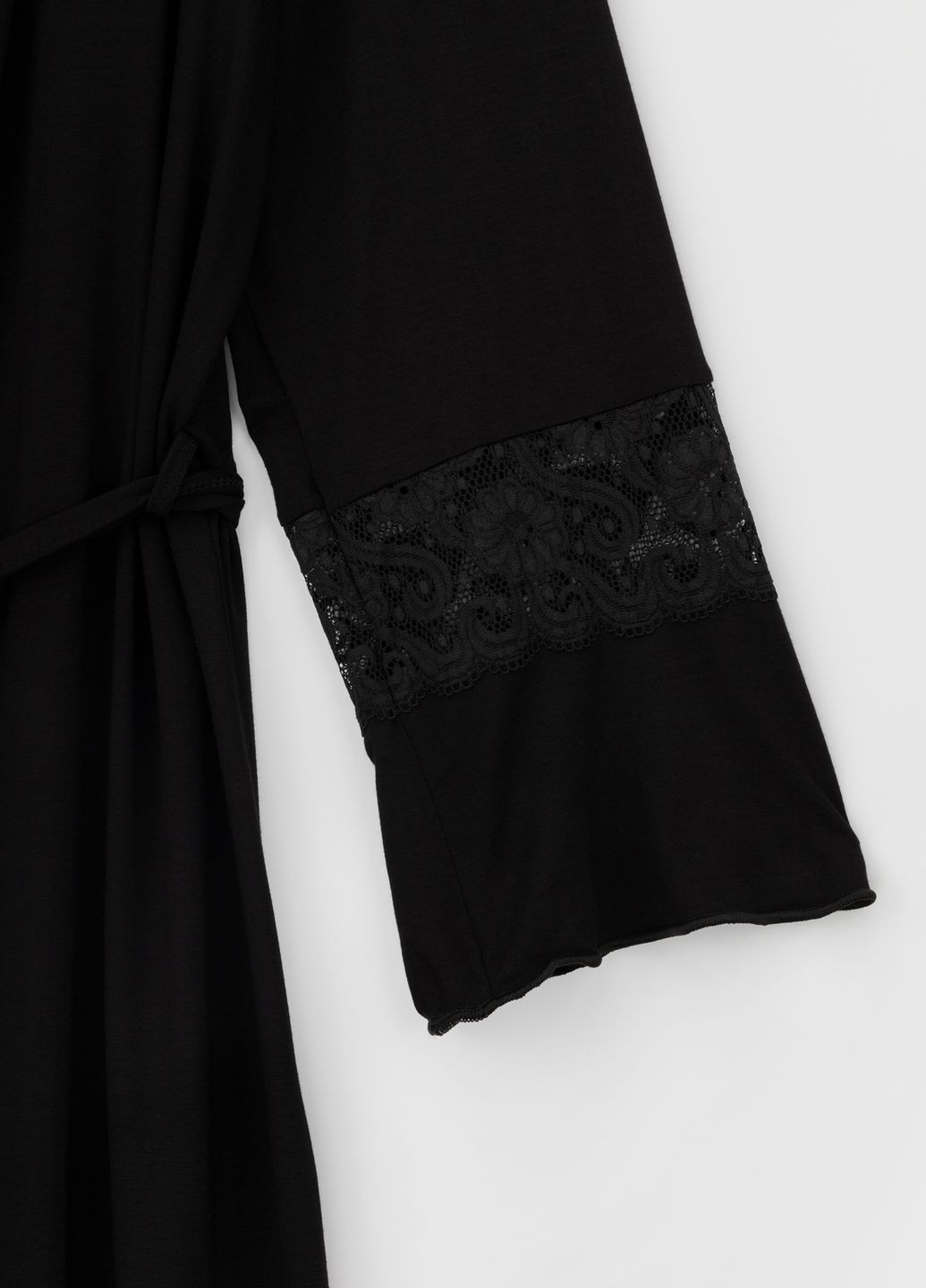 Чорний демісезонний комплект халат+сорочка No Brand