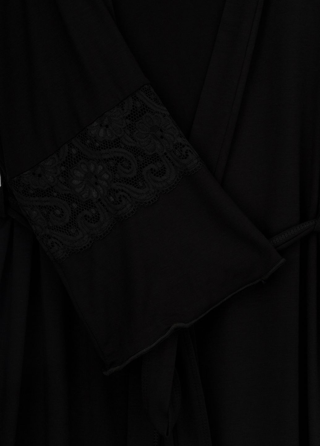 Черный демисезонный комплект халат+рубашка No Brand