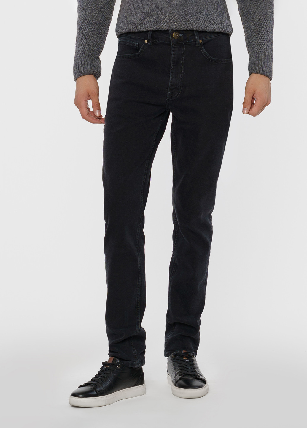 Черные зимние джинсы мужские SLIM FIT Arber