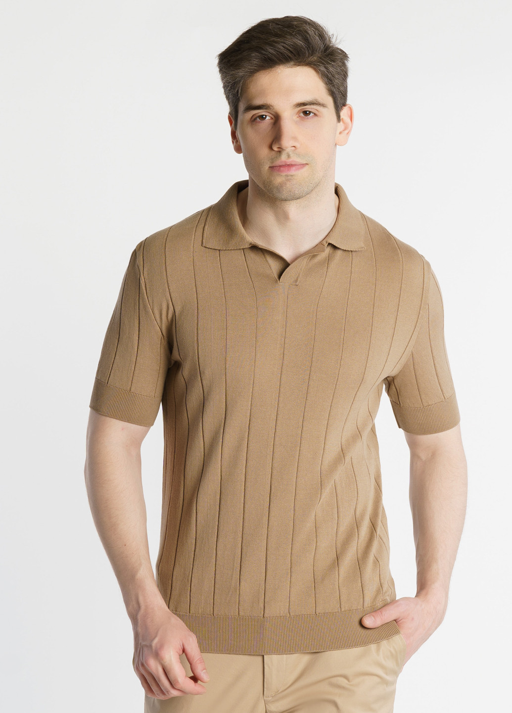 Бежевая футболка-поло мужское для мужчин Arber