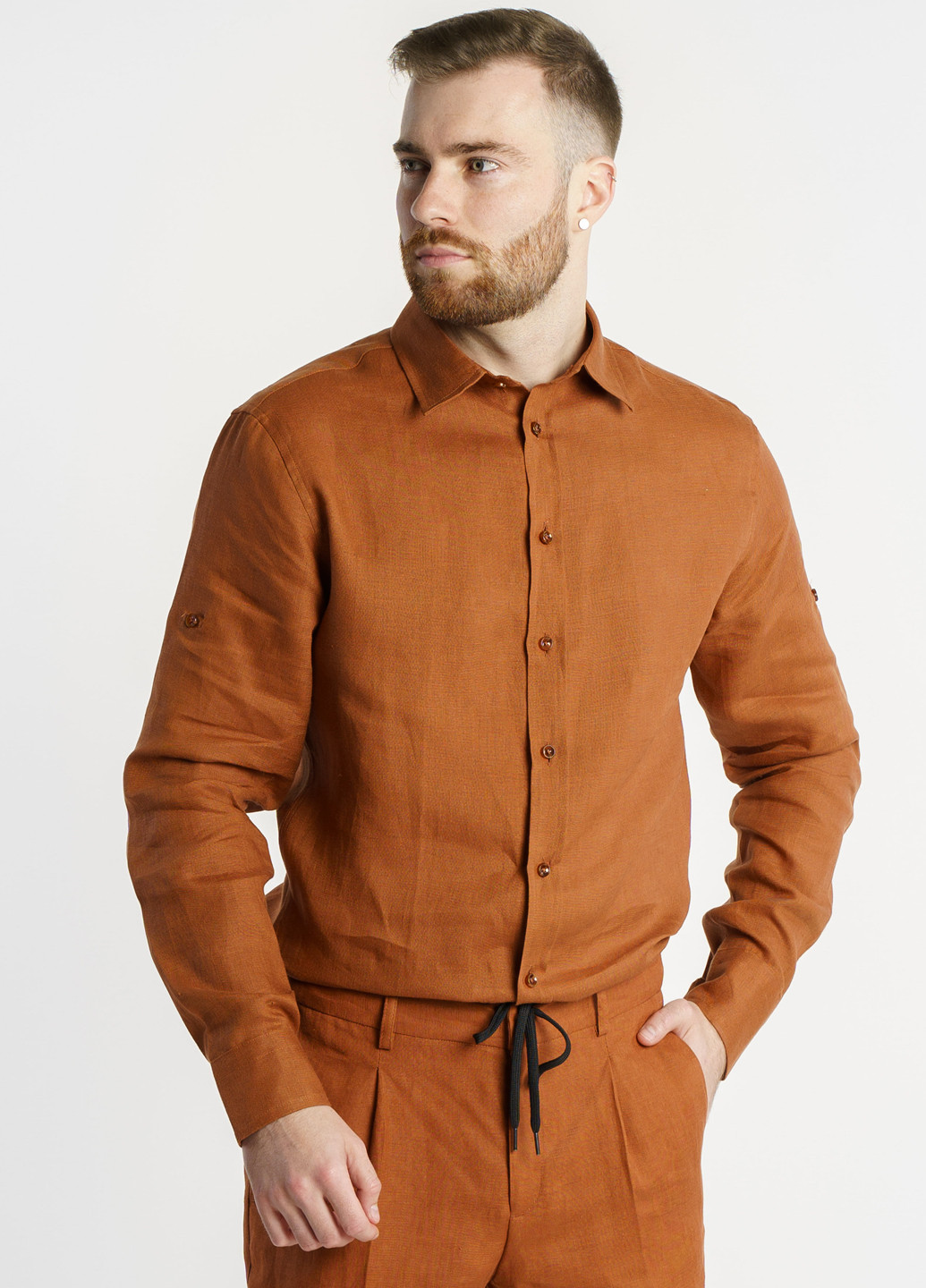 Коричневая кэжуал рубашка Arber
